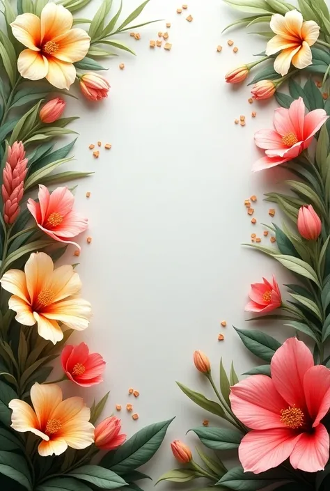 I want to create a horizontal rectangular background with 3D flowers