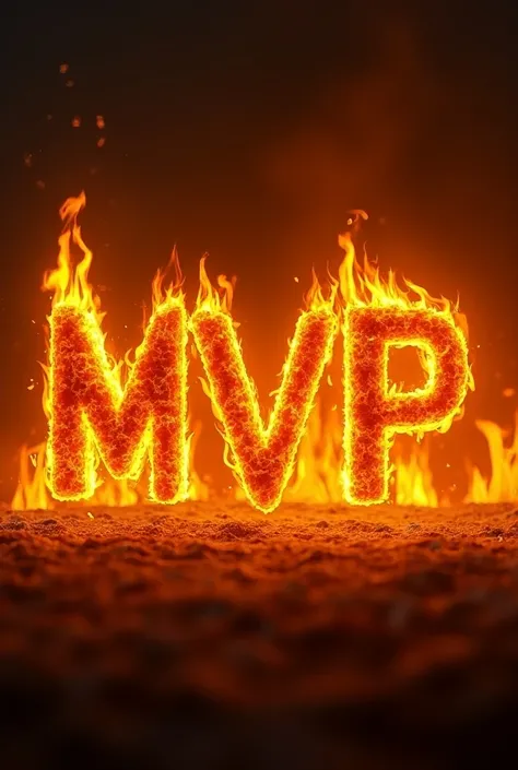 The letters MVP surrounded by fire