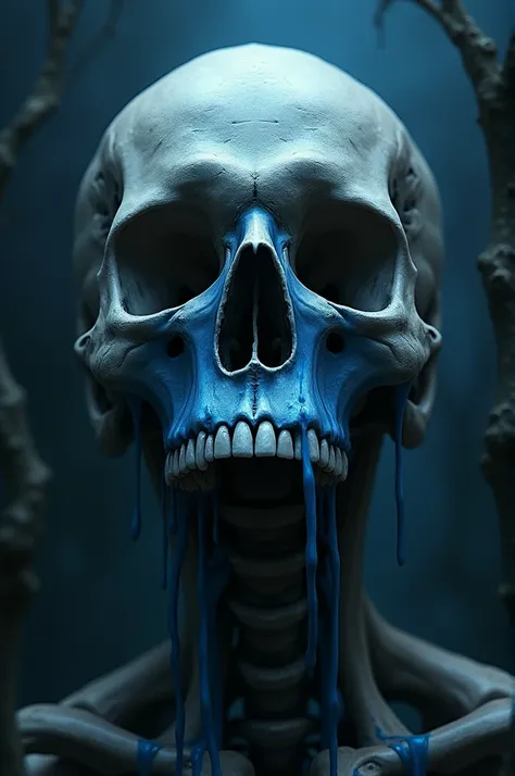 Skull Crying Blue Blood