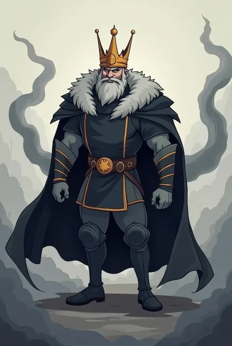 king，Dark Wind， medieval ，concise，Gray，Power ，Cartoon，cute，Animation， no background ，Don&#39;t decorate