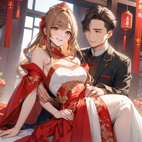  The woman who is a member of the Chinese Communist Party, both physically and mentally, is a beautiful light-brown Princess Leona, wears a Chinese bridal dress, and they have a wedding pledge of absolute loyalty and love to a great Chinese Communist Party...