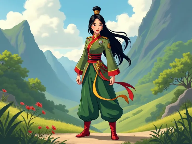 Mulan from Disney ,  dressed as a soldier