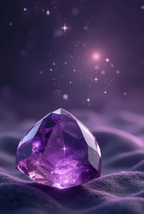 Purple amethyst next to the Aquarius symbol.