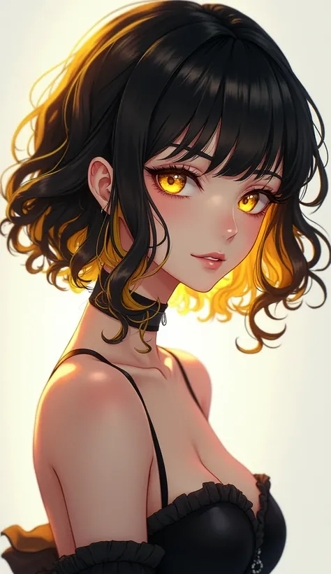   ~ Bachira is a very pretty young woman , of perfect constitution ,  pretty face with short hair .  She has bright yellow eyes shown for the first time in her official art and chin-length black hair curly at the tips with golden lights, white skinned, She...