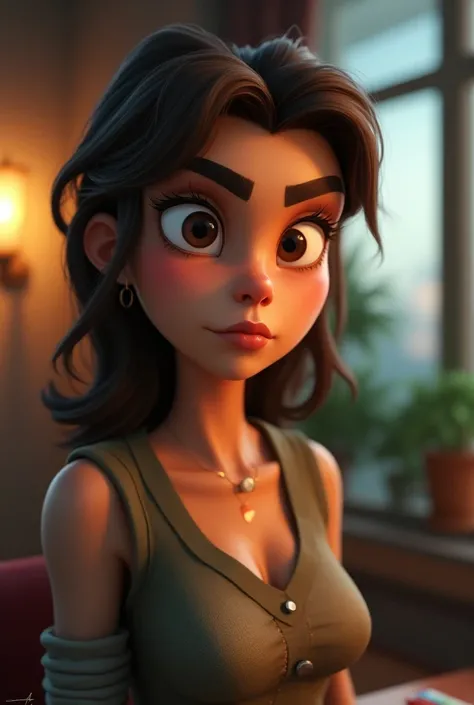 The woman now raises one eyebrow, looking a bit skeptical, and asks, "What kind of misunderstanding?"
Generate in cinematic 3d cartoon style