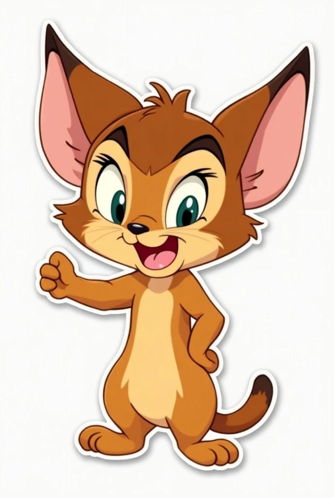 a cartoon cat with a surprised look on its face, disneys bambi cat, disney cartoon face, telegram sticker, telegram sticker design, with pointy ears, punchable expression, cel shaded!!!, cunning expression, sneering, sly expression, cel shaded vector art, ...