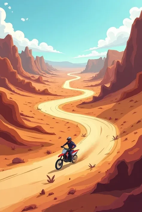 Animated style motocross track without bikes 