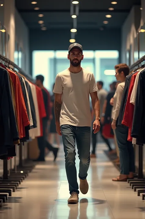 Messi buying clothes