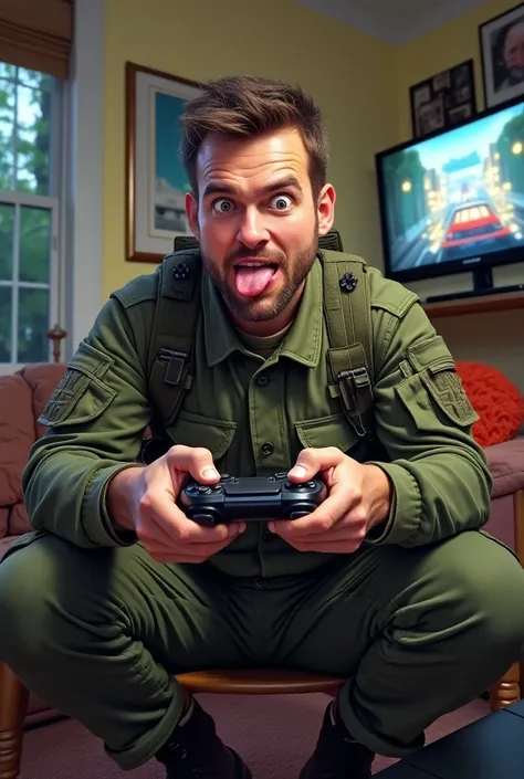 You can play the character from Call of Duty by holding a play controller with a more comical touch 