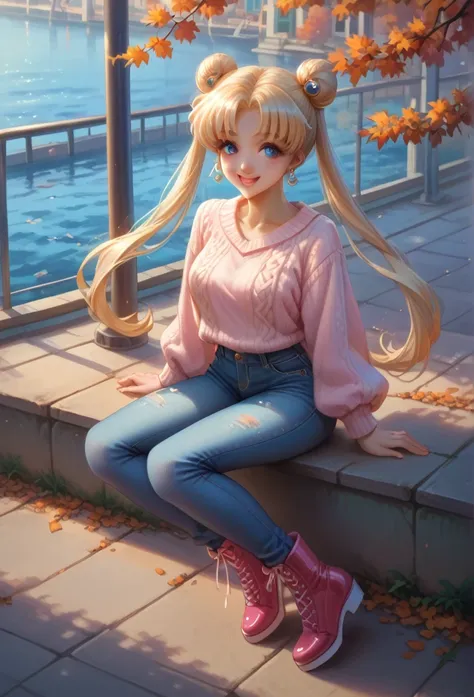 score_9, score_8_above, score_7_above,  full body,  dynamic position ,  Usagi Tsukino from anime Sailor Moon art style Naoko Takeuchi adult anime woman ,  long blonde hair , incredibly beautiful clothes, sexy and erotic a beautiful 25 year old woman,  her ...