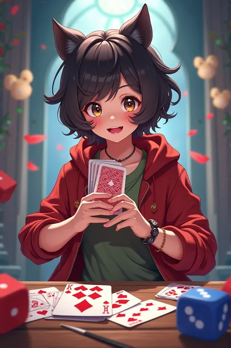 One that loves cards and dice with good anime