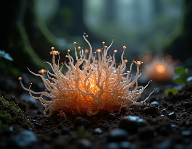 create an image about mushroom mycelium