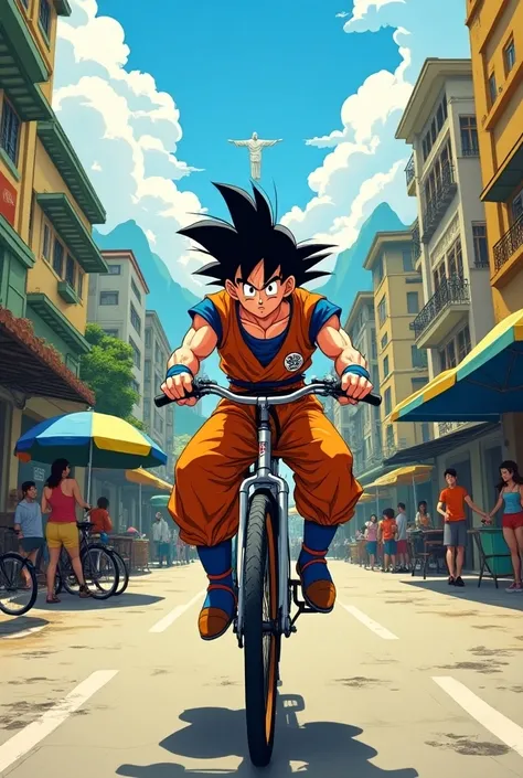 Do Goku ride a bike in Rio de Janeiro 
