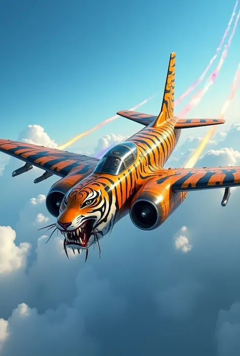 A colorful tiger aeroplane 