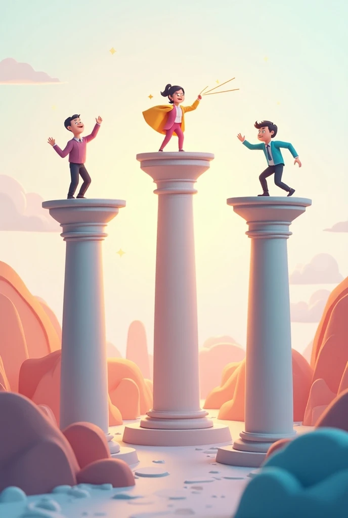 Animated image depicting the pillars (motivation,  Productivity, retention).