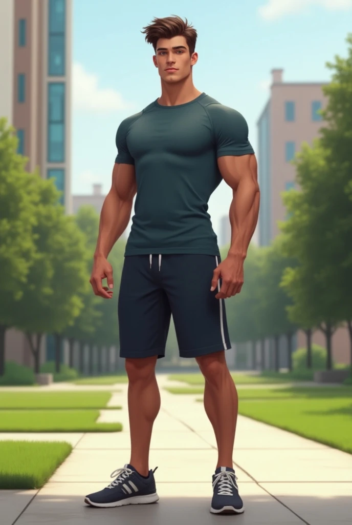 A young college student , Masculus and with few muscles 