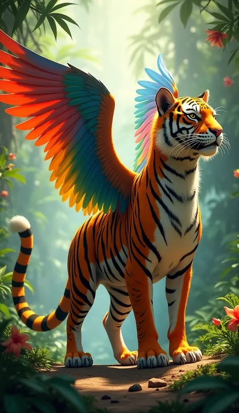 Certainly! Here’s a detailed prompt for creating a hybrid of a tiger and a parrot:

Prompt:
“Create an image of a mythical hybrid creature that blends the fierce power of a tiger with the vibrant colors of a parrot. The creature has the muscular body of a ...