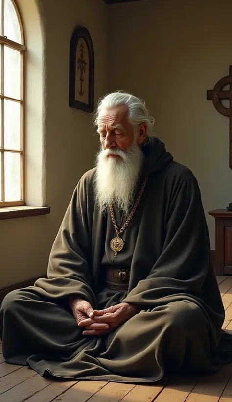 Portrait of a Priest, Elderly Meditating