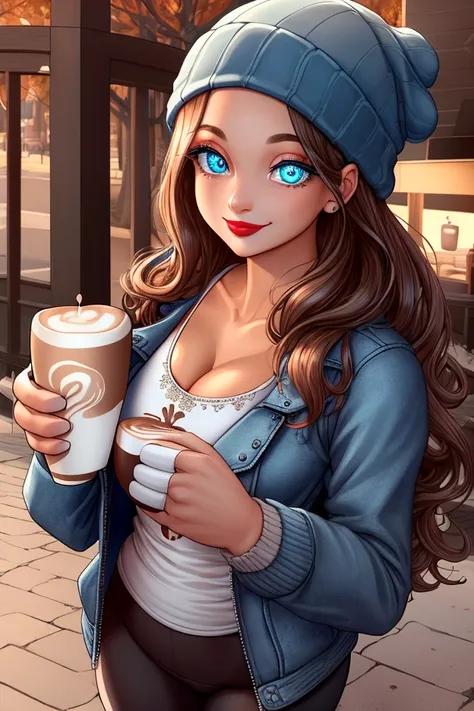 (masterpiece:1.2), best quality, high resolution, unity 8k wallpaper, (illustration:0.8), (beautiful detailed eyes:1.6), extremely detailed face, perfect lighting, extremely detailed CG, (perfect hands, perfect anatomy), 1girl, solo, long wavy brown hair, ...