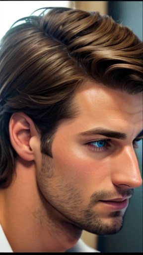  A heartthrob German man focuses on his face