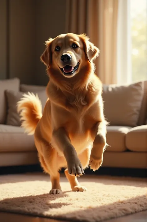 Generate a hyper-realistic video in which a dog is dancing 