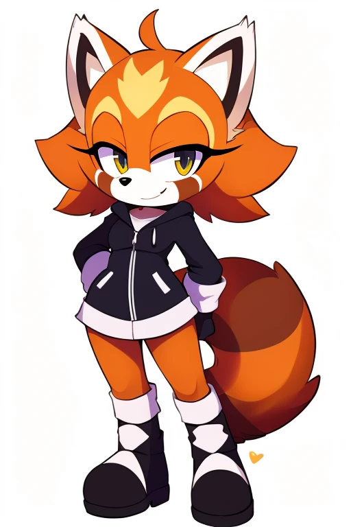 Female furry red panda fluffysonic style