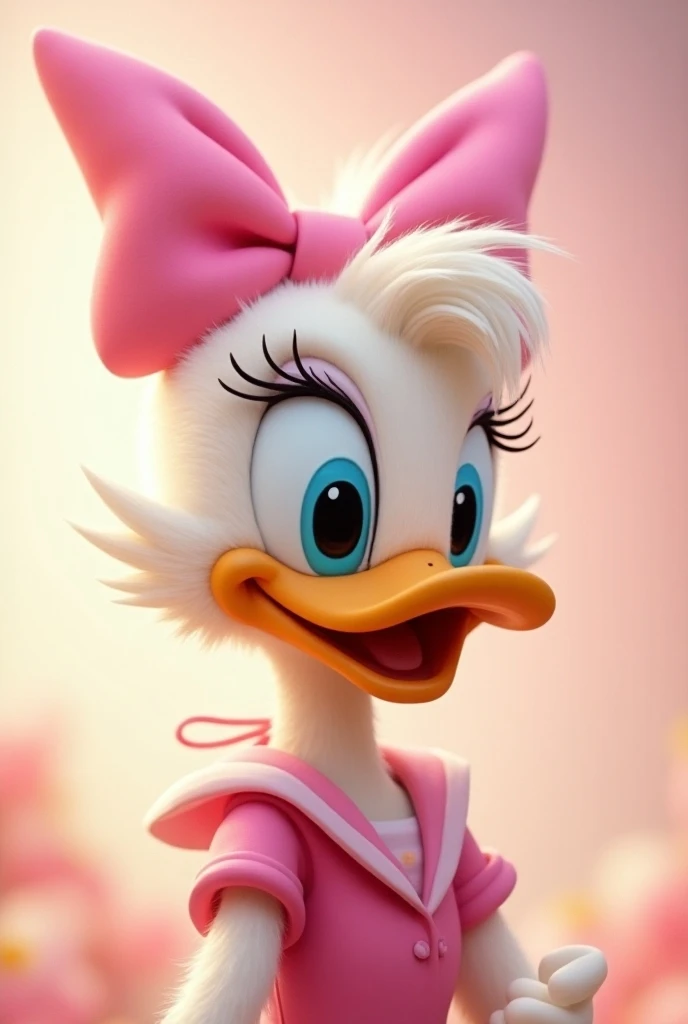 daisy duck hair bow pink 