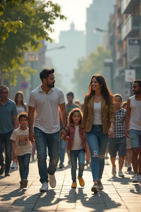 people walking,  realistic photo 