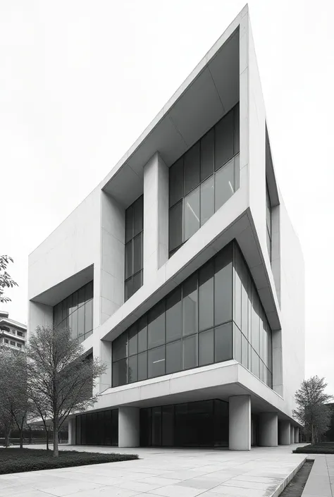 Modern building image for black and white prints 