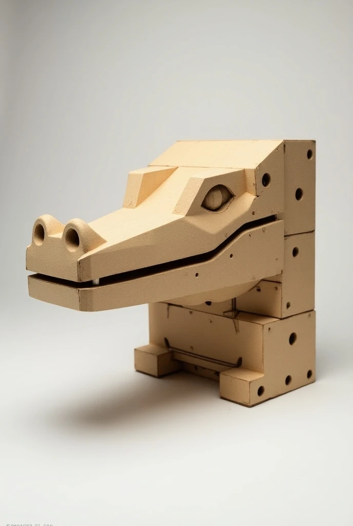 The head of an alligator made of MDF more square and make its fittings clear