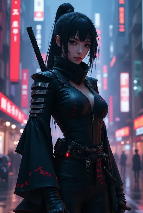  Zamurai womens cyberpunk anime style black suit 