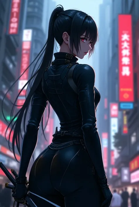  Zamurai womens cyberpunk anime style black suit 