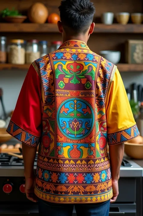 Create a Colombian-themed kitchen jacket