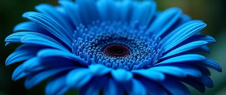 A photo of a beautiful gerbera blue flower, ultra detailed, 4k resolution, vivid colors, natural lighting, high contrast, dramatic shadows, intricate petals, realistic textures, studio lighting, professional quality, DSLR camera, depth of field, macro lens...