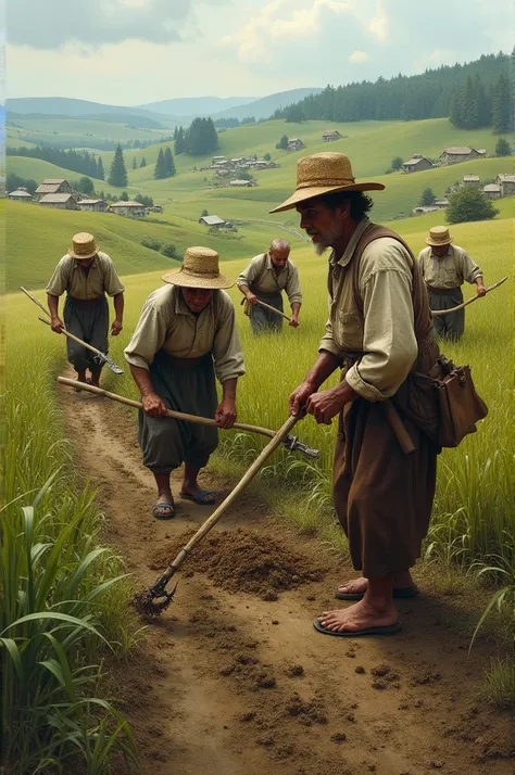 Peasants farming 