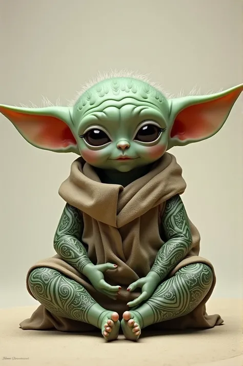 baby yoda tattooed