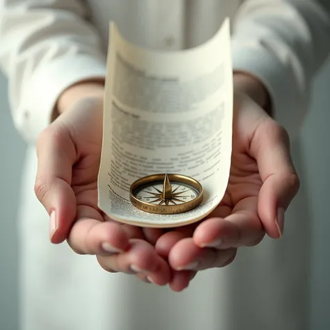 Hands Holding a Compass or Strategy Plan: Symbolizing the strategic planning and clear direction that financial management provides.