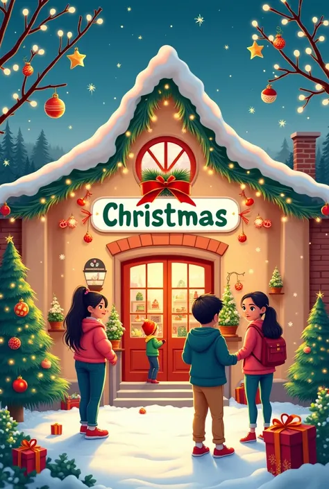  Create a poster for a school Christmas market. There should be no Christmas tree on the poster  