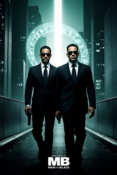 Generate a poster of the movie The Men in Black with the main actors 