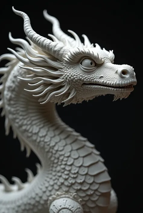 X2D 100C, 120mm f/3.5 macro lens, ISO 100, 1/250 shutter speed, f/4 aperture. Dramatic lighting with main beauty dish at 45 degrees. A captivating 16K UHD 3D render of a hyperrealistic dragon porcelain sculpture, inspired by steampunk, Fabergé, and art nou...