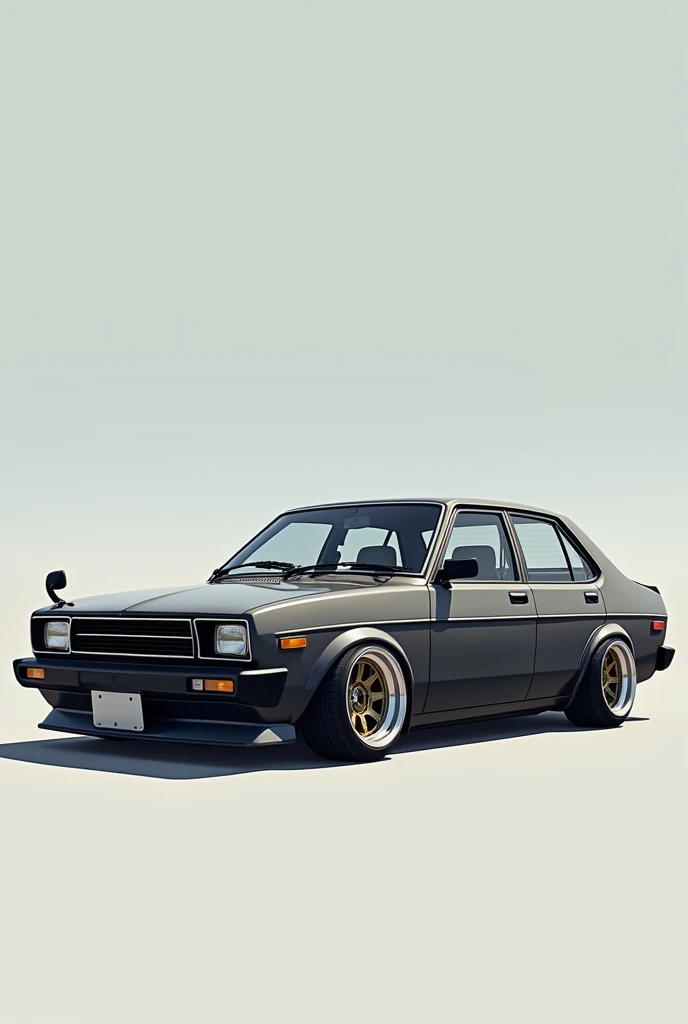 1982 corolla, lowered with no humans in background. Make narrower
