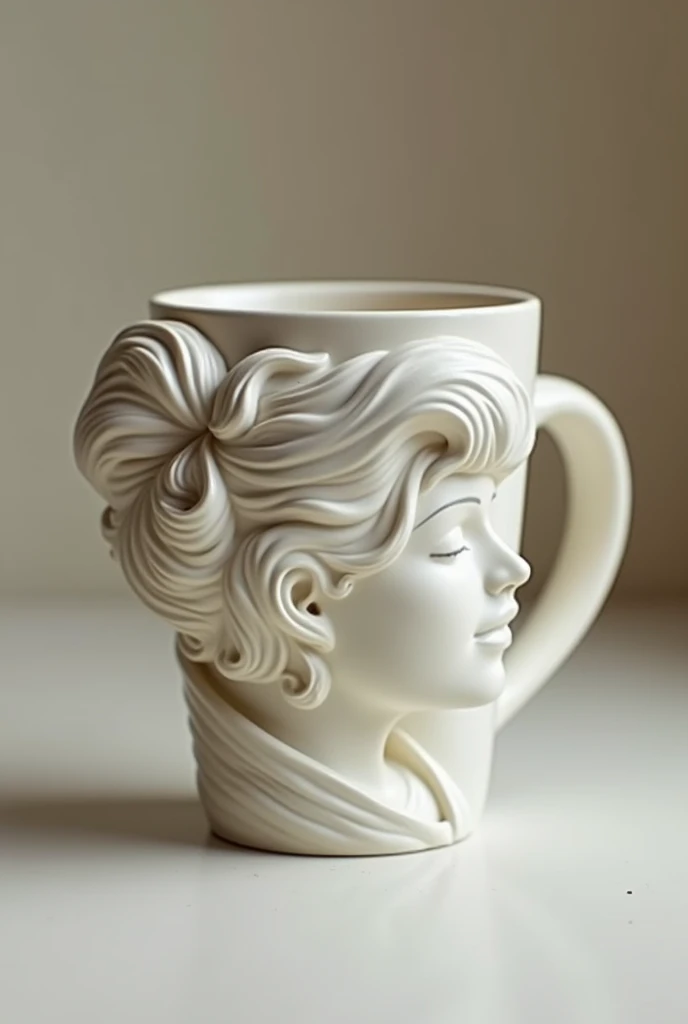 Cinderella mug with raised hair in 3D relief 