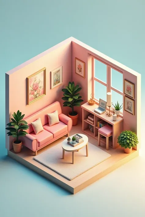 3d isometric room 