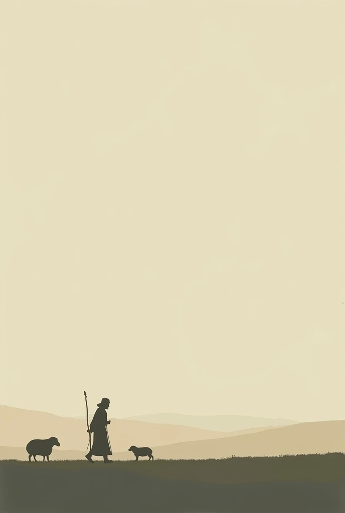 Make the Psalm of the Lost Sheep in minimalist painting style 