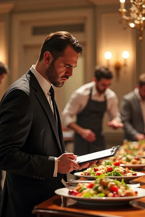 Caterer looking down on another caterers work