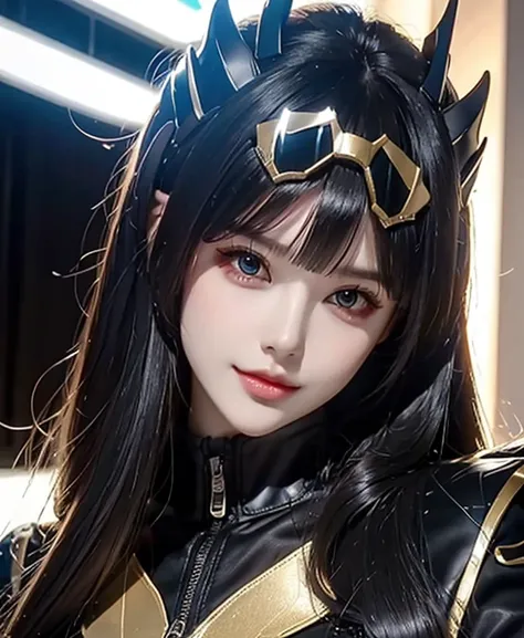 A woman toxic rangers, toxic ranger suit, as she power rangers toxic , full body , helmet mask, long hair, high detailed, realistic, gloves, ultra realistic, ((full face helmet)), black shield sunglasses on eyes, smart black sunglasses 