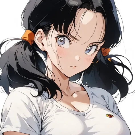 masterpiece, highest quality, high resolution, (videl),1990s \(style\),c cup beautiful breasts、height: 160cm,sweating all over t...