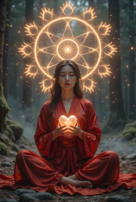 Full body photo of lotus position,Fold your hands and pray、Anatomically correct,born, movie camera , ( clearly focused :1.5), ( actual :1.4), Dusk lighting, Volumetric Lighting, ultra high resolution, 16K, dramatic lighting , Abstract Background:1.5)(di...