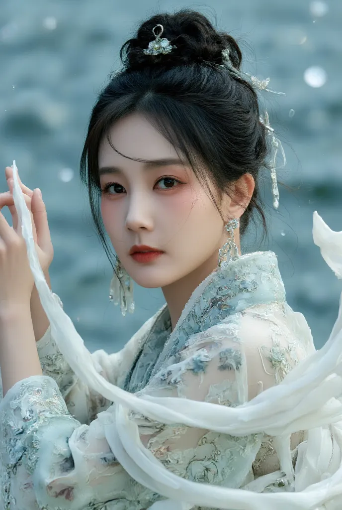 1 girl ( li yitong, extremely beautiful face), hanfu,realistic,
(masterpiece, high quality, best, official art, beautiful and be...