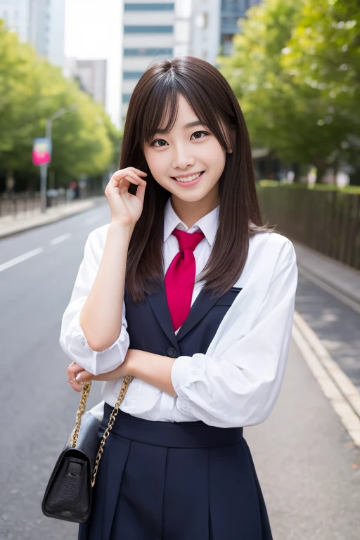  High Quality Masterpiece , 8k, Japanese Girls,  RAW Photos,  Winner portrait smile face, 笑face, Alone, uniform, Summer Clothes Idol&#39;face, violet, Gardenia,  delicate girl,  Long Black Hair, Dark Eyes, Upper body digital SLR, Frank, Sophisticated,  Thi...